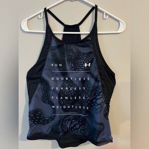 Under Armour Black and Gray Motivational Tank Top